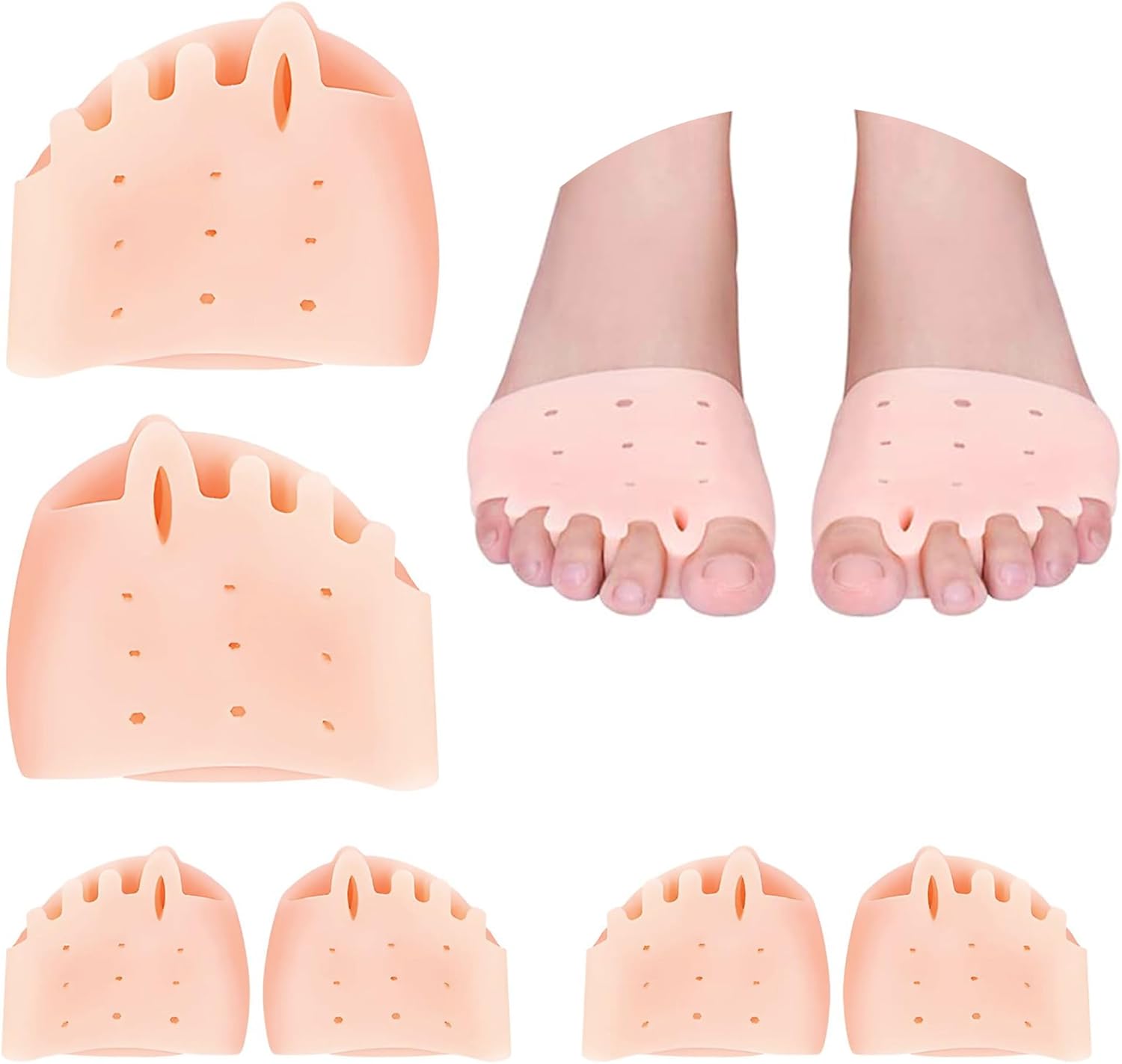 3 Pairs Metatarsal Gel Pads Ball of Foot Cushions Toe Separator Spacers Big Straighteners Bunion Corrector Cushion Mortons Neuroma Calluses Diabetic Feet Hammer Blisters -