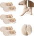 3Pairs Lace Socks No Show Frilly Ankle Knit Cotton Non Slip Low Cut for Women Floor Beige One Size