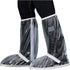 Waterproof Rain Shoe Covers Men Reusable Foldable Snow Boot with Reflector Non Slip Protector for Raining Day,Cycling,Gardening,Fishing,Hiking, Farming Transparent X-Large