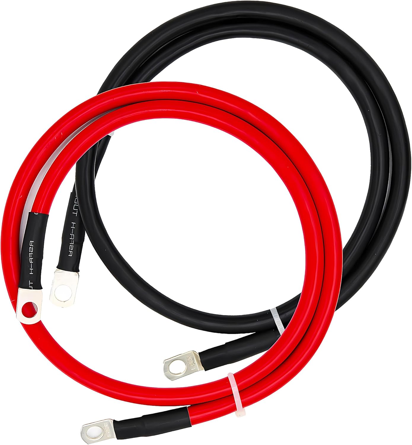 4 AWG Battery Cable,3FT Cables,With 5/16" Ring Terminals for Solar, RV, Auto, Marine Car, Boat -