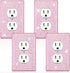 4 Pcs Glitter Light Switch Covers Bling Outlet Wall Plate Preppy Gift for Nursery Decor Women Teens Room Decor(Pink) Pink -