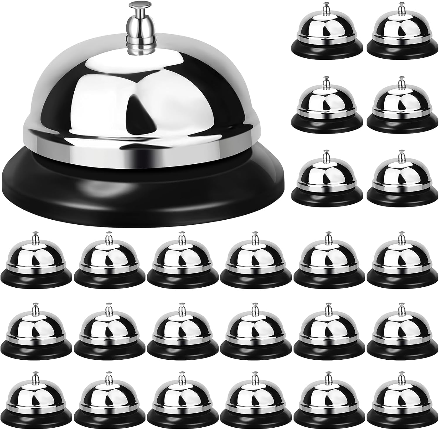 48 Packs Call Bell 3.35 Inch Diameter with Metal Anti-rust Construction Service for Hotels, Schools, Restaurants, Reception Areas, Hospitals, Warehouses -