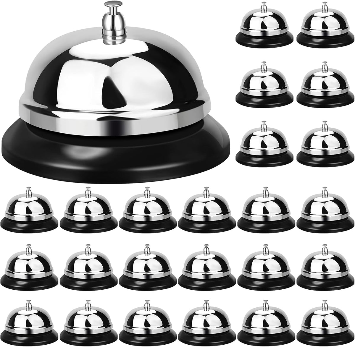 48 Packs Call Bell 3.35 Inch Diameter with Metal Anti-rust Construction Service for Hotels, Schools, Restaurants, Reception Areas, Hospitals, Warehouses -