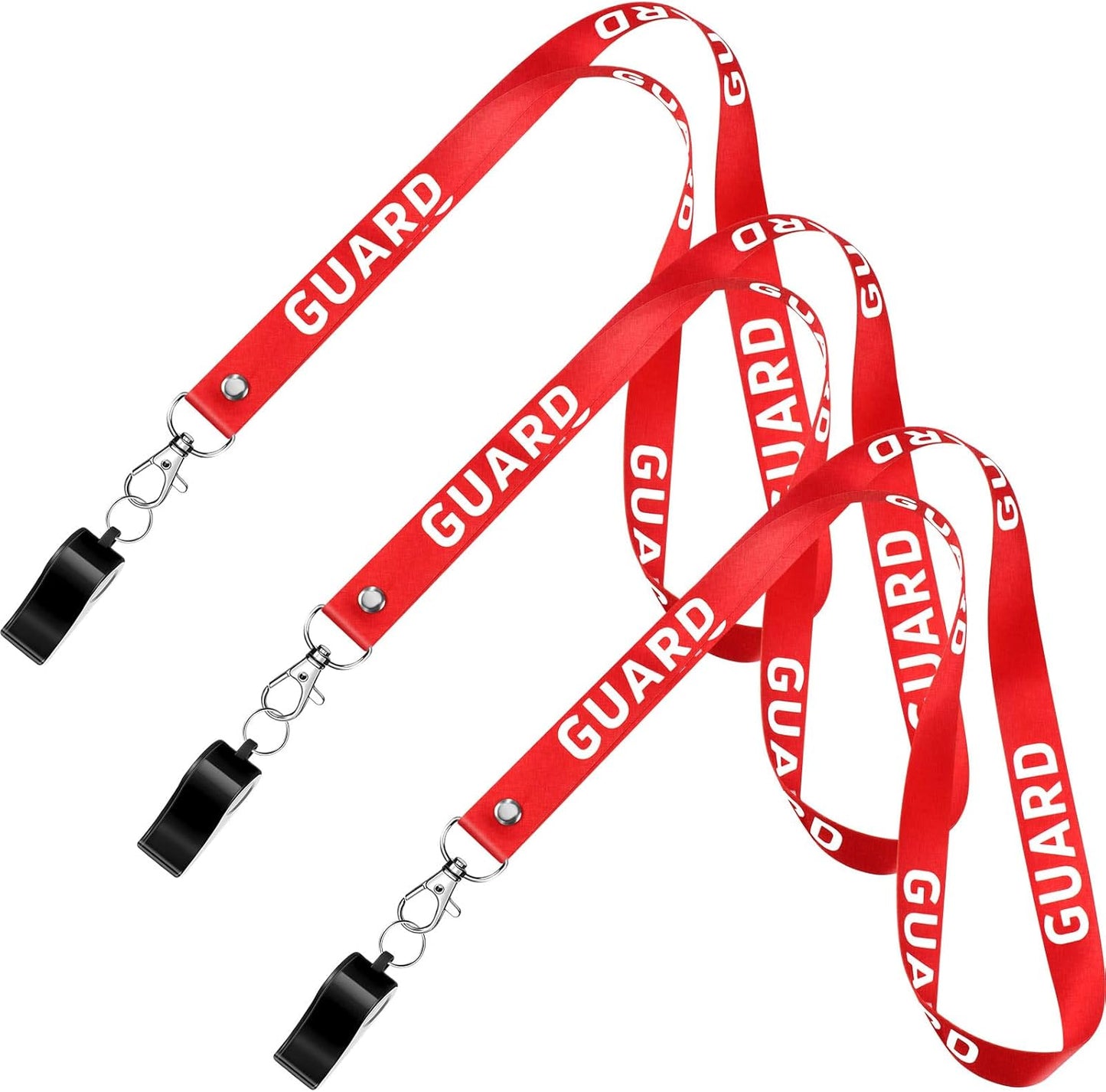 Guard Whistle with Lanyard Emergency Whistles Plastic for Lifesaver Men Women Black -