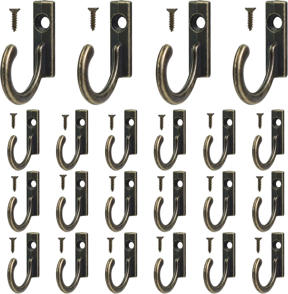 40 Pieces Key Hooks Jewelry Small Hook Wall Mounted Single for Hanging Clothes Hat Kitchen Bathroom Towel Farmhouse Retro Craft Projects Bronze 