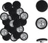 25pcs Satin Fabric Cloth Covered Buttons Metal Shank Round for Women Suit DIY Sewing Gowns Jeans Jackets Coats Shirts Wedding Dresses Handmade Crafts (Black, 15mm) black 15mm