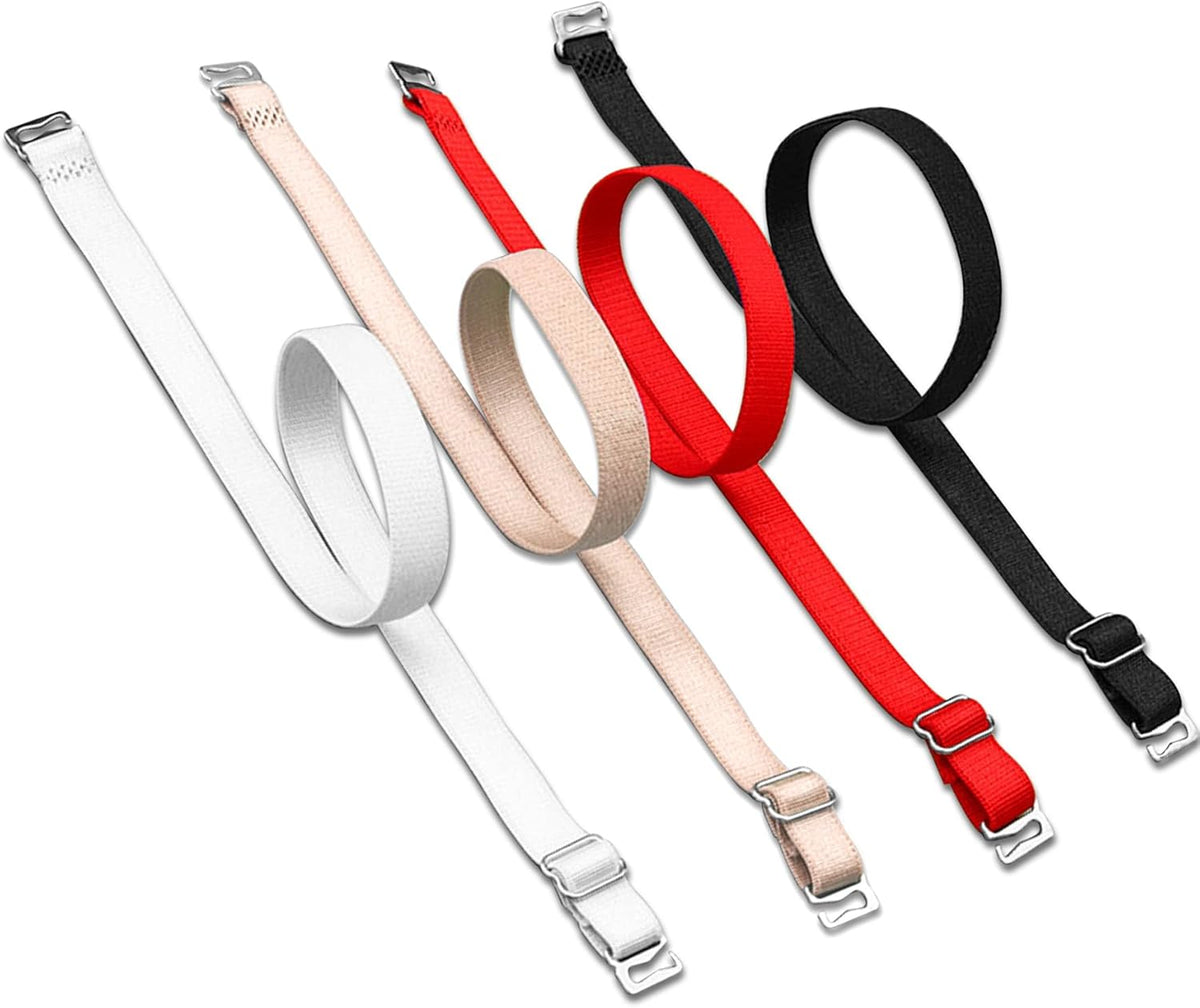 Elastic Adjustable Removable Lingerie Straps 10mm Width Cotton Replacement Sexy Bra Shoulder Strap Apricot+black+white+red 