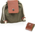 Foraging Bag Foldable Canvas Waist Pack for Outdoor Picking, Camping & Hiking, Belt Pouch with Drawstring Fruit Picking Bag, Multi-Purpose Storage Mushrooms, Nuts, Tools (Army Green) 