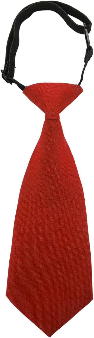 Boys Pre-Tied Adjustable Necktie, Design for Kids & Teens, School Uniform Tie Wedding Graduation Formal Wear(Red) 