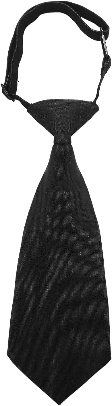 Boys Pre-Tied Adjustable Necktie, Design for Kids & Teens, School Uniform Tie Wedding Graduation Formal Wear(Black) 