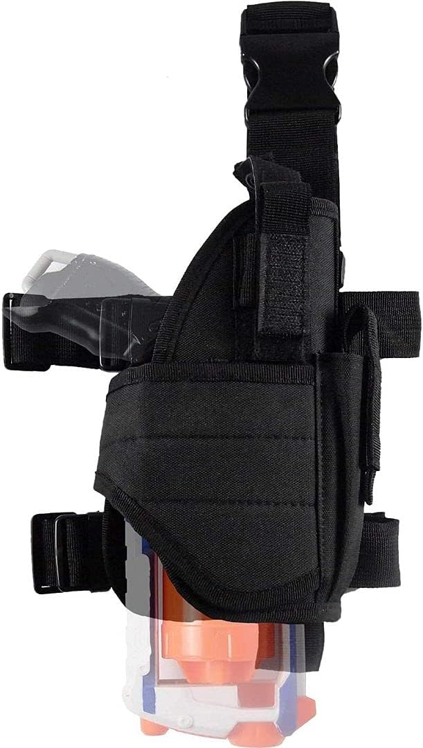 Adjustable Tactical Leg Holster Compatible for Nerf Elite Series Blaster(Black) Black 