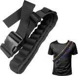 Adjustable Nylon Foam Dart Belt Strap Quick Release Buckle 27 Bullet Holes, Compatible for NERF Mega & N-Strike Elite Series, Ideal Boys Girls Gifts, Outdoor Play(Black) 