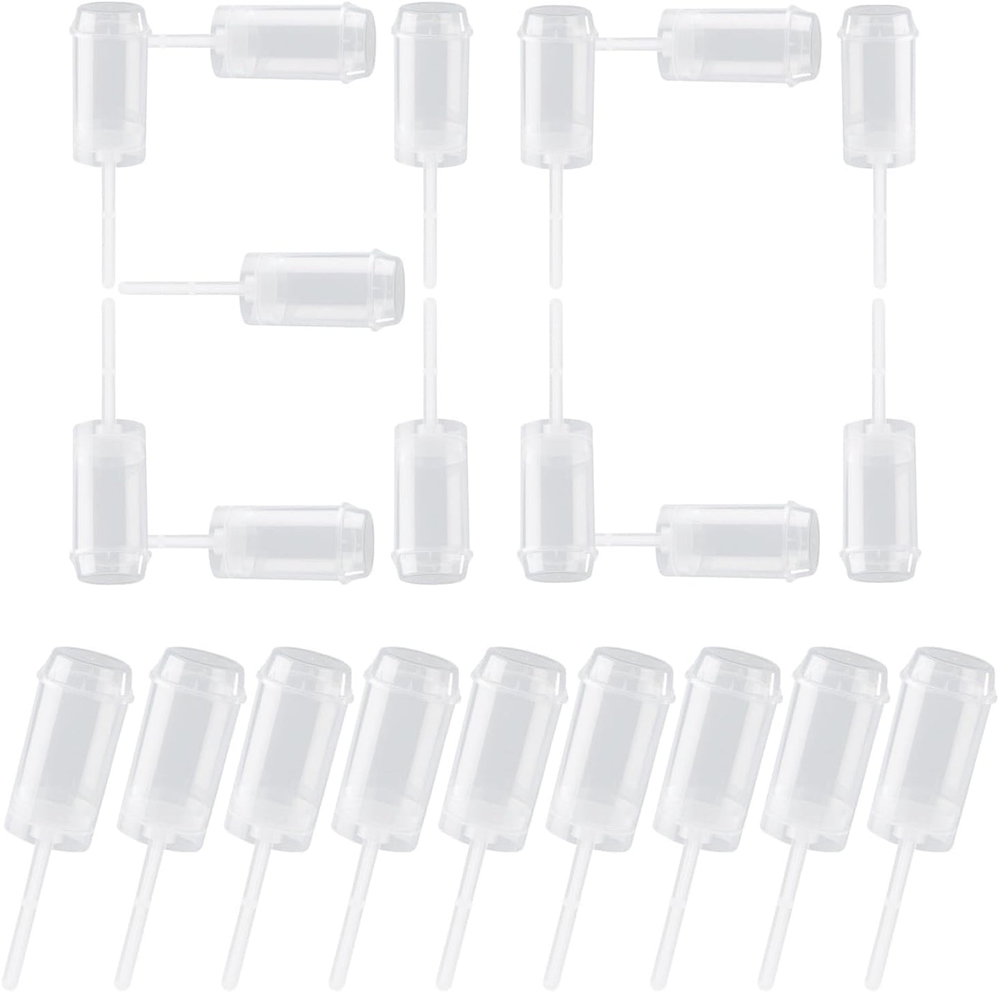 80 pcs Round Shape Clear Push-Up Cake Pop Shooter (Push Up Pops) Plastic Containers with Lids, Base & Sticks 