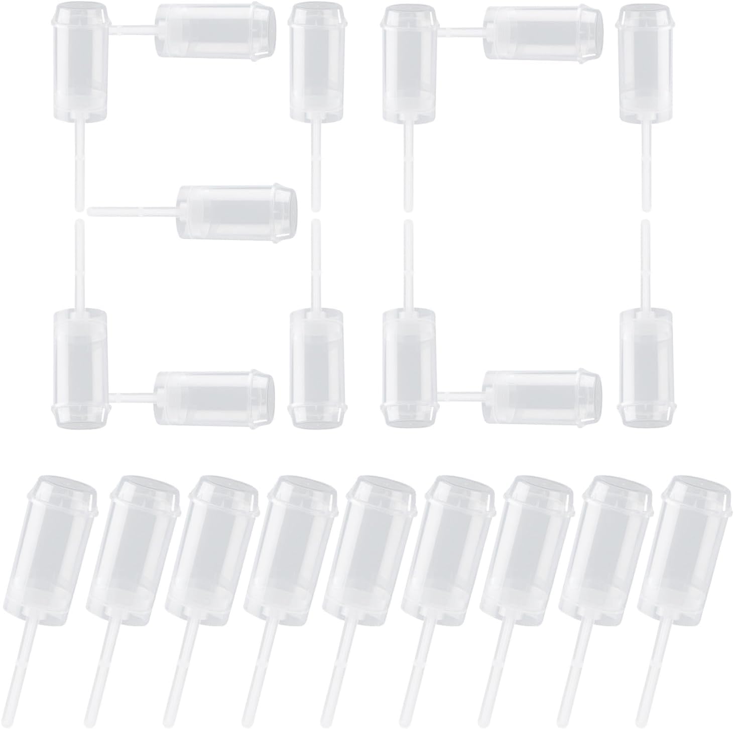 80 pcs Round Shape Clear Push-Up Cake Pop Shooter (Push Up Pops) Plastic Containers with Lids, Base & Sticks 