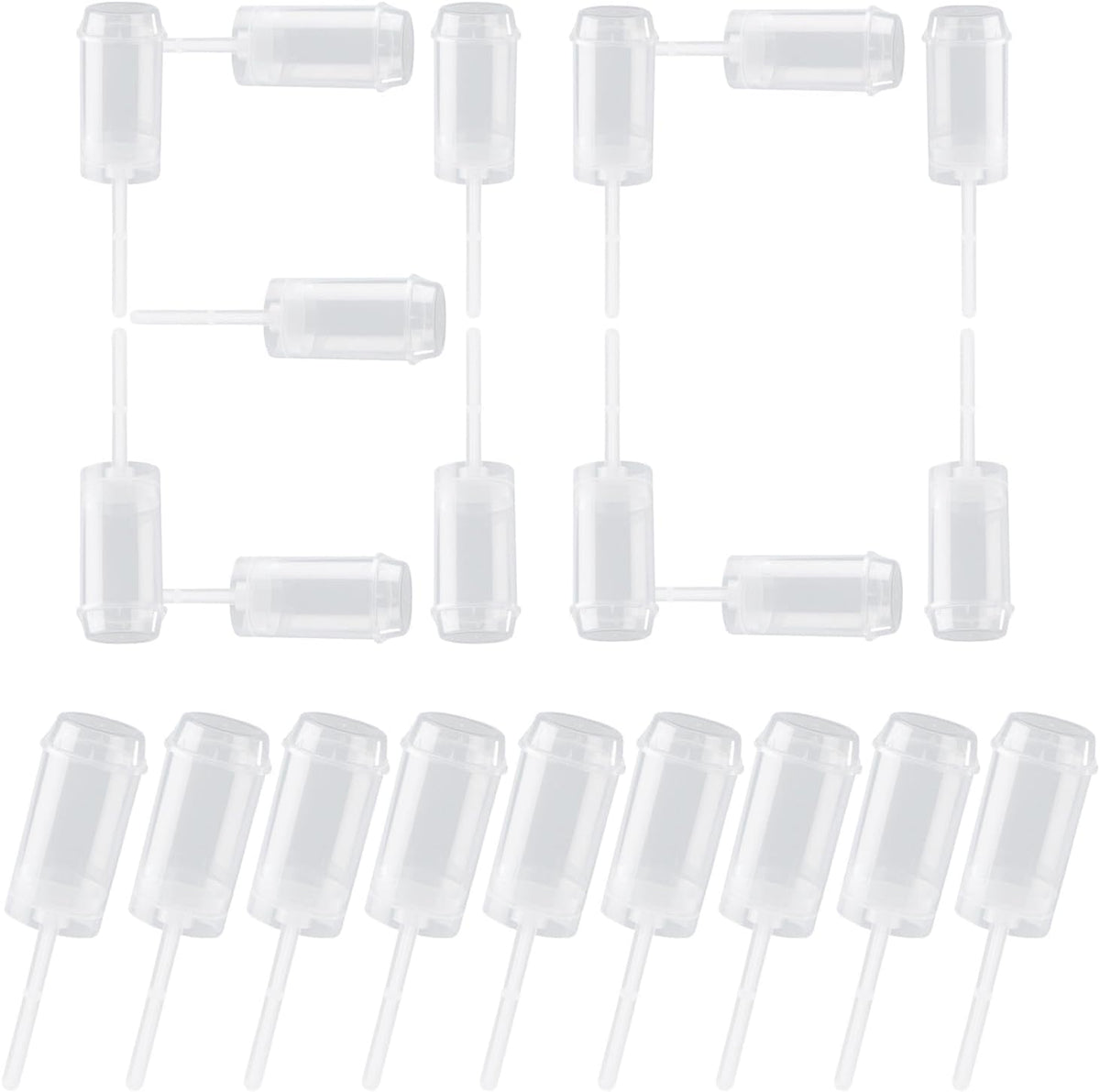 80 pcs Round Shape Clear Push-Up Cake Pop Shooter (Push Up Pops) Plastic Containers with Lids, Base & Sticks 