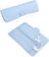 2-in-1 Heat Resistant Silicone Mat Travel Case, Soft Folding Storage Bag with 2 Pockets for Curling Iron, Flat Hair Straightener Non-Slip, Portable Hot Styling Tools(Blue) 