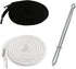 2Pcs 51 Inch Cotton Drawstring Cord Replacement Drawstrings for Sweatpants and Shorts，Universal Hoodies，Premium Hoodie String Replacement，with Easy Metal Threader.（Black+White Black+white 