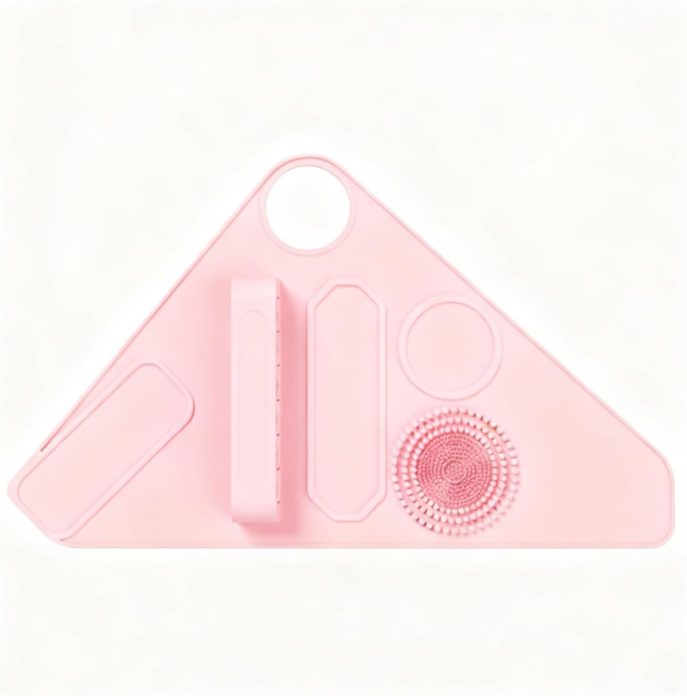 Silicone Makeup Assistant Wristband, Professional Portable Beauty Tool with Brush Holder, Color Mixing Palette & Cleaning Zone, Adjustable Hand Strap for Artists Daily Use(Pink) 
