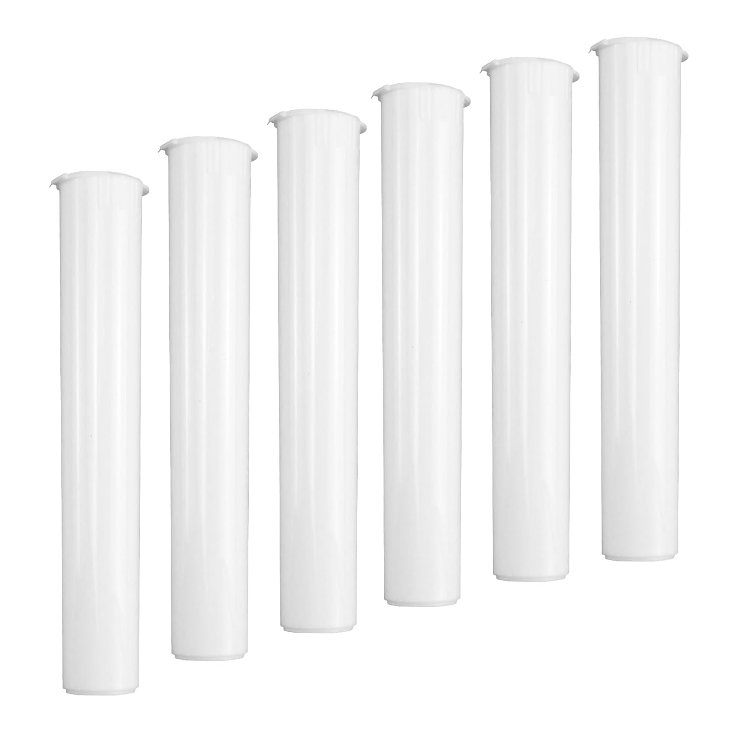 116mm 6pcs Waterproof Cigarette Storage Tubes Squeeze Bottles with Caps Airtight Sealing Plastic Container Protect Pre-Roll Cigarettes Cigarillos (White) 