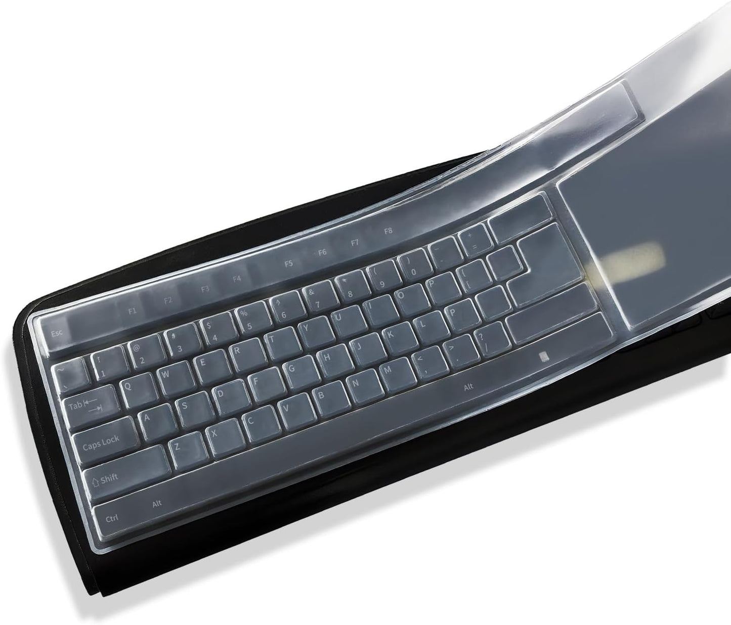 Clear PC Desktop Keyboard Cover, Universal Silicone Protector Skin for 104/107 Keys, Ultra-Thin, Waterproof, Dustproof, Anti-Slip Fits Most Standard Keyboards 