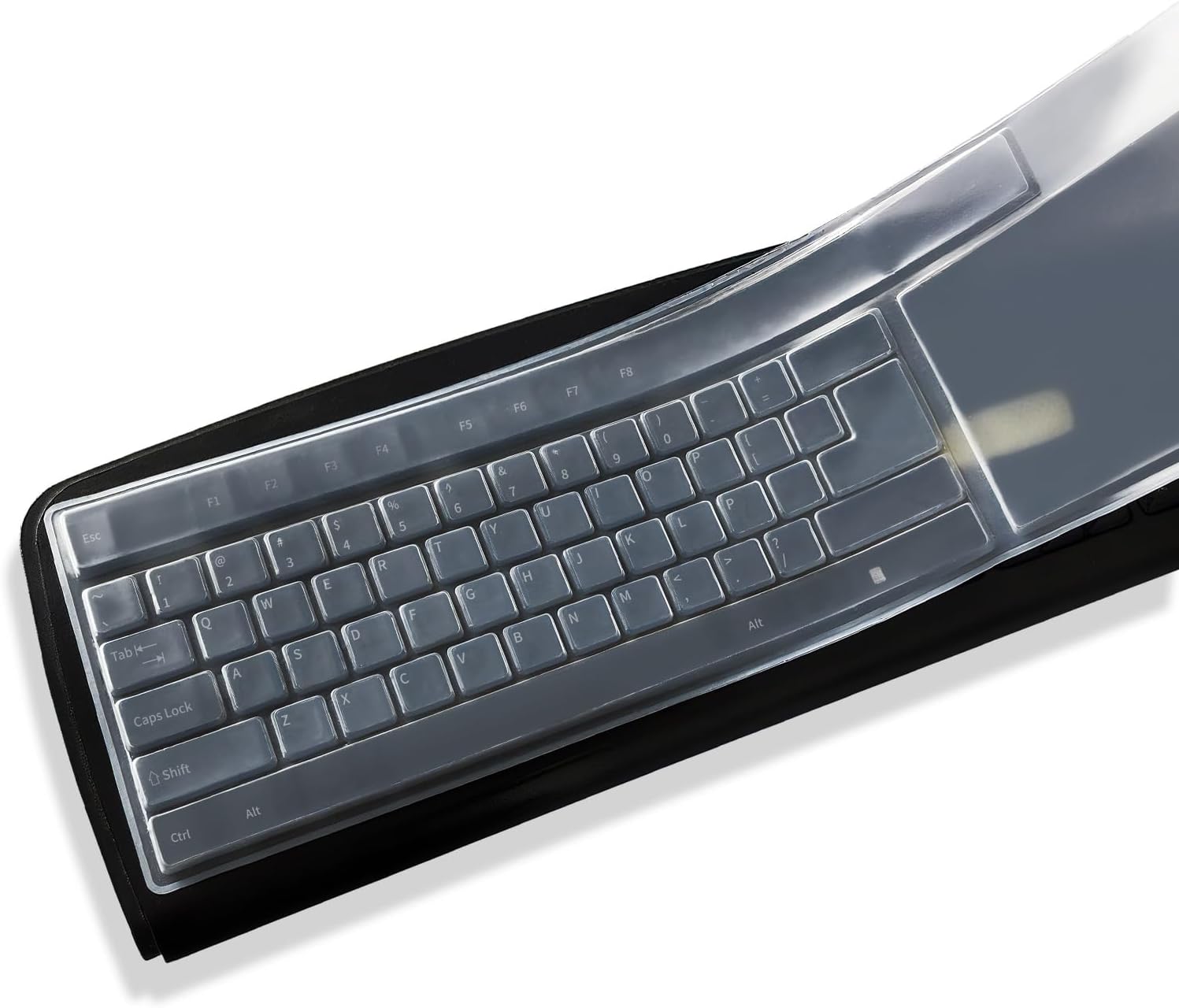 Clear PC Desktop Keyboard Cover, Universal Silicone Protector Skin for 104/107 Keys, Ultra-Thin, Waterproof, Dustproof, Anti-Slip Fits Most Standard Keyboards 