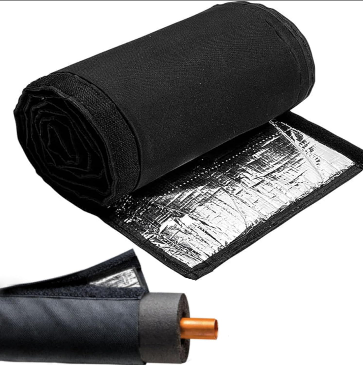 3 Layers HVAC Copper Pipe Insulation Cover, 600D Oxford AC Hose Sleeve, 72x10.2 Inch Flexible Line Wrap for Outdoor Mini Split Central Air Conditioning 