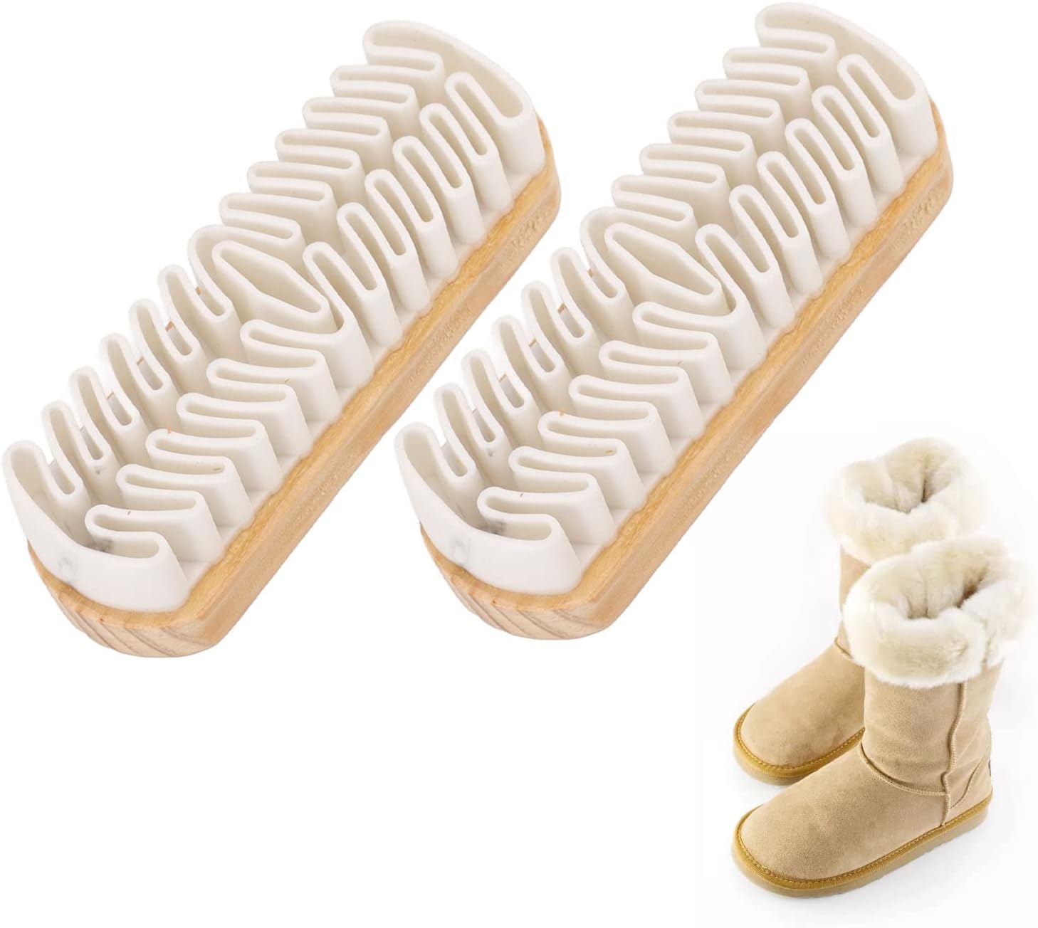Suede Brush, Snow Boots 2 Pcs Brushes Shoes Cleaner Crepe Matte Scrubber for Dress and Boot Care 