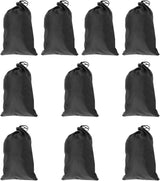Black Drawstring Bags, 10 PCS Portable Bag Carry Ditty Pouch with Toggle Small Storage for Sports Travel 