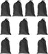 Black Drawstring Bags, 10 PCS Portable Bag Carry Ditty Pouch with Toggle Small Storage for Sports Travel 