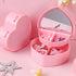 Girls Jewelry Box, 2 Layer Holder Organizer Heart Shape Portable Case with Mirror Travel for Earrings Rings Necklaces 