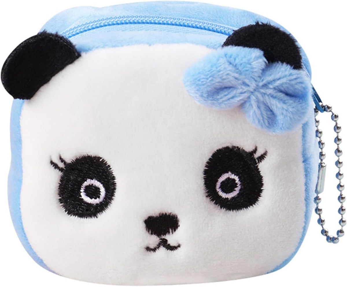 2Pcs Kawaii Animal Wallet, Cartoon Panda Specie Purses Plush Purse Wallet Small Accessories for Girls Handbag 