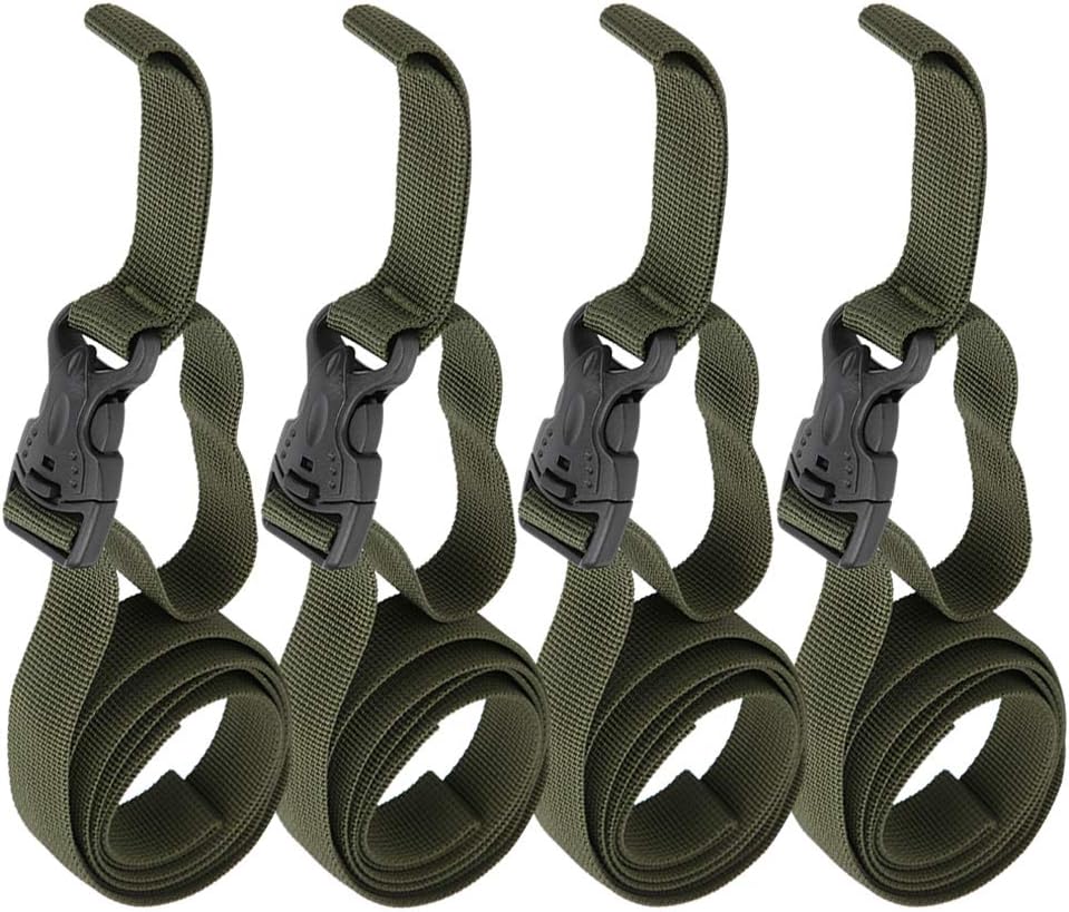 4PCS Backpack Straps, Straps with Buckles Hip Belt Replacement Double Safety Buckle Baggage Packing Suitcase Fixed Rope for Outdoor 