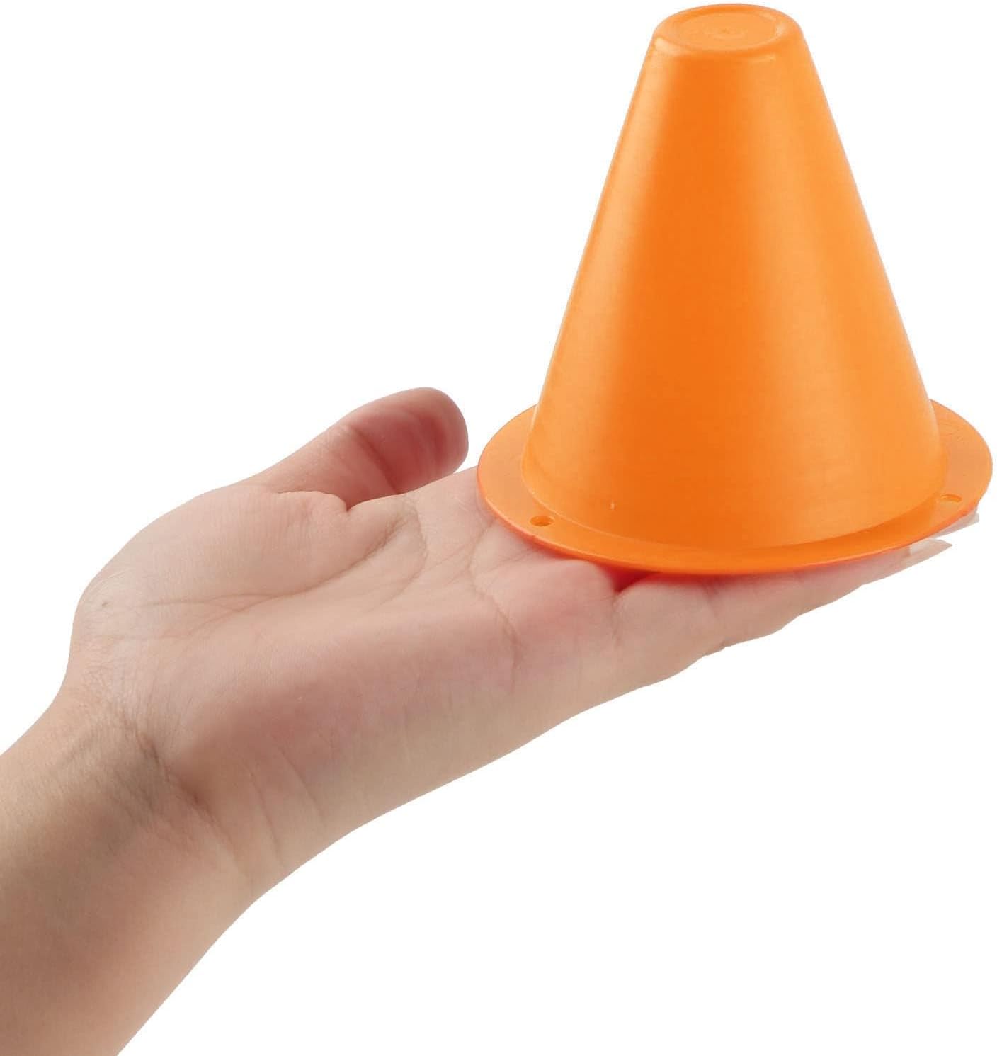 3 Inch Soccer Cones, 10PCS Mini Sport Training Marker Bight Color Plastic Traffic Cones Equipment for Outdoor Activity or Events (Orange) 