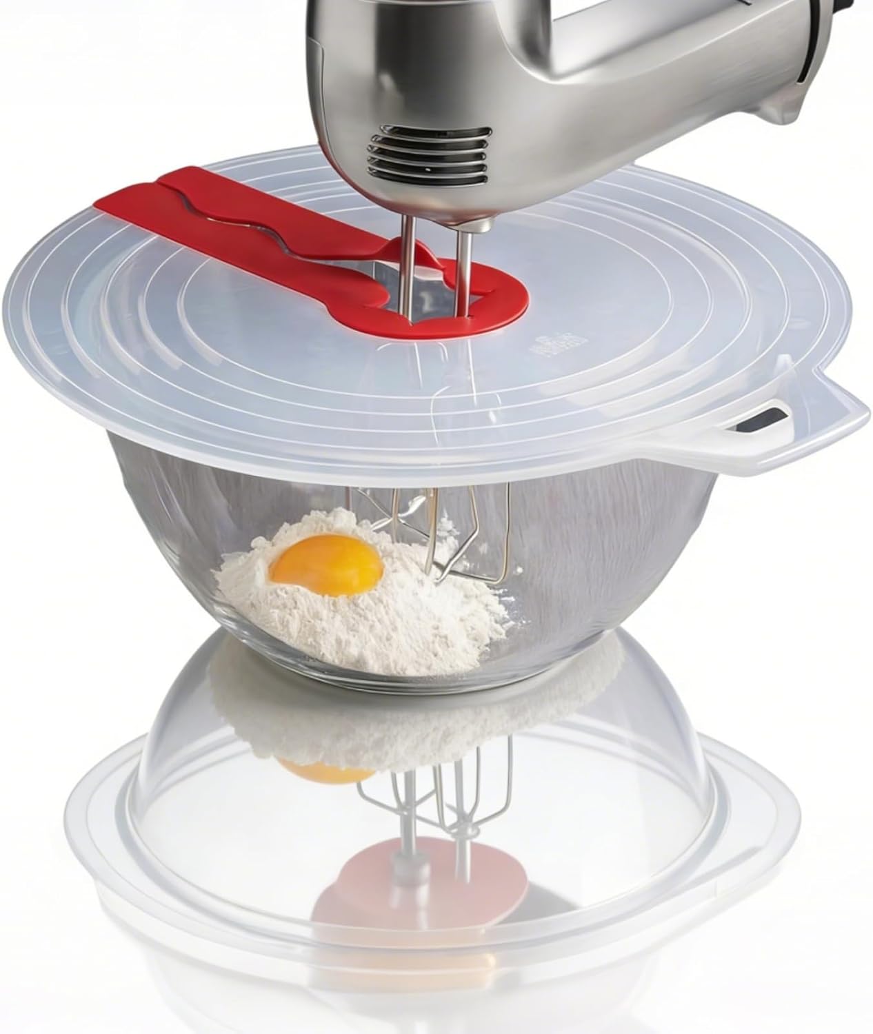 12 Inch Mixing Bowl Splatter Guard, Silicone Hand Mixer Shield Splash Guard Anti Cover for Baking & Cooking 