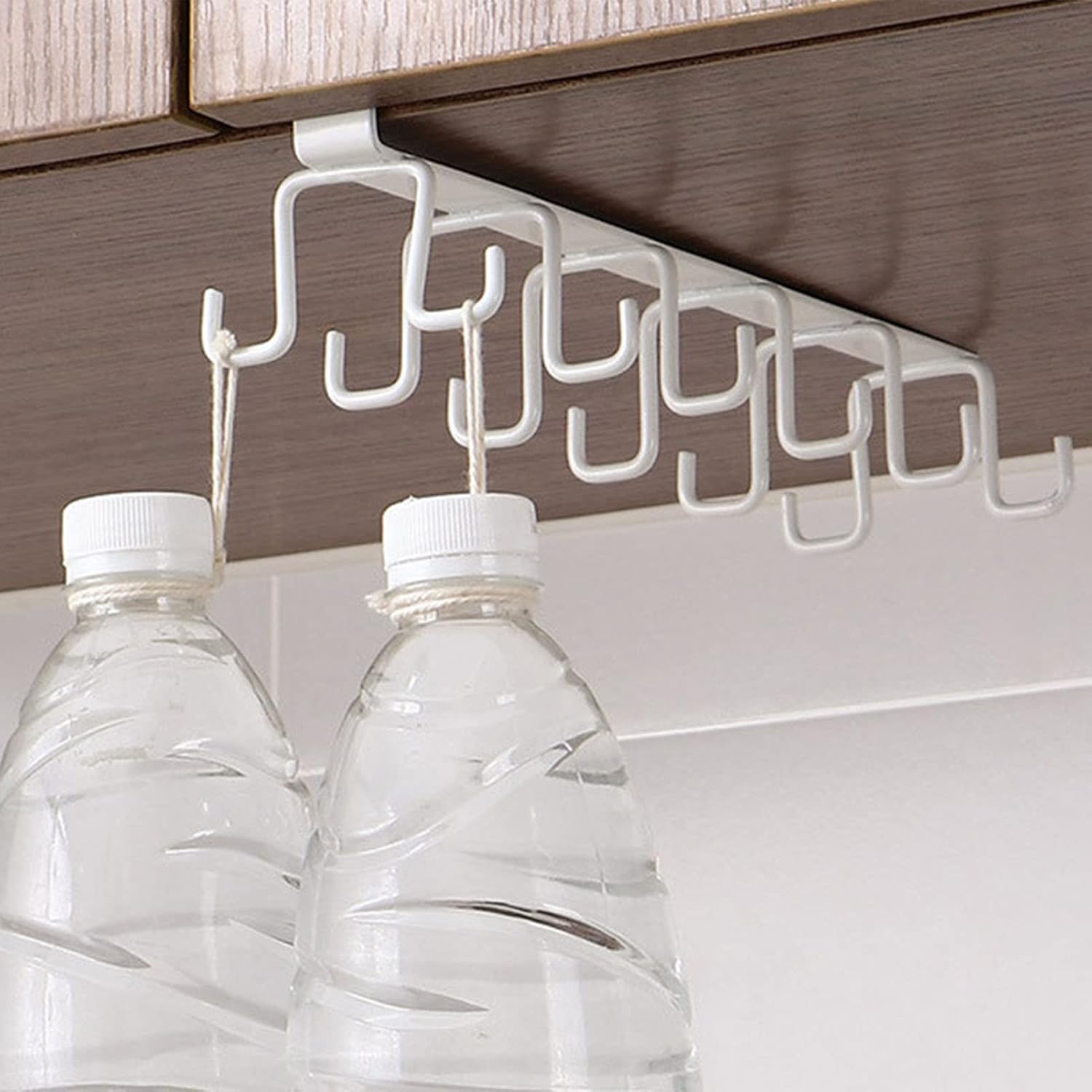 Mug Hooks Under Cabinet, Coffee Cup Cabinet No Drilling Hanger Hanging Cups Organizer for Kitchen Utensil Storage 
