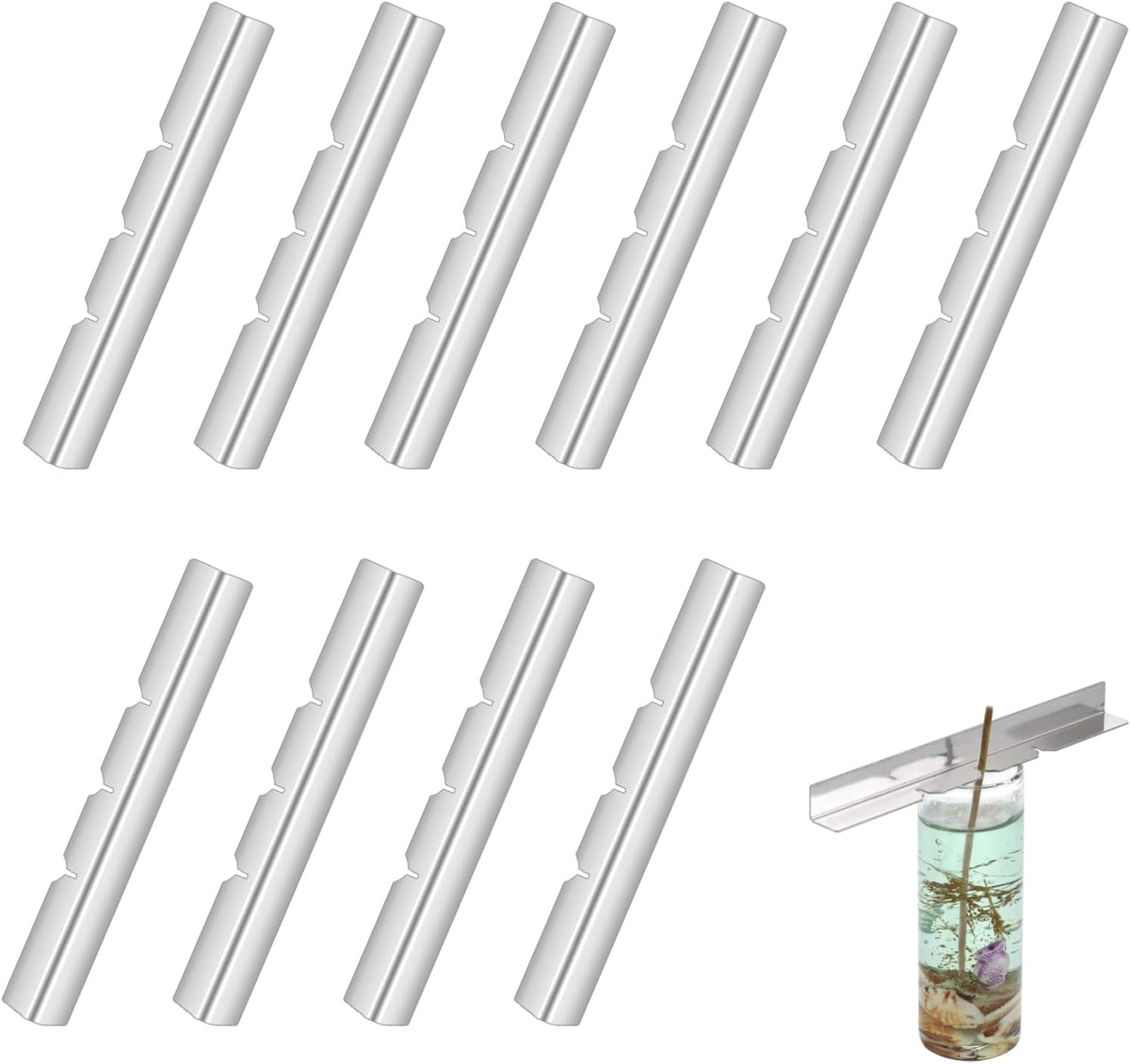 10PCS Metal Candle Wick Holder, Holders for Making Centering Tool Stainless Steel Device DIY Craft 