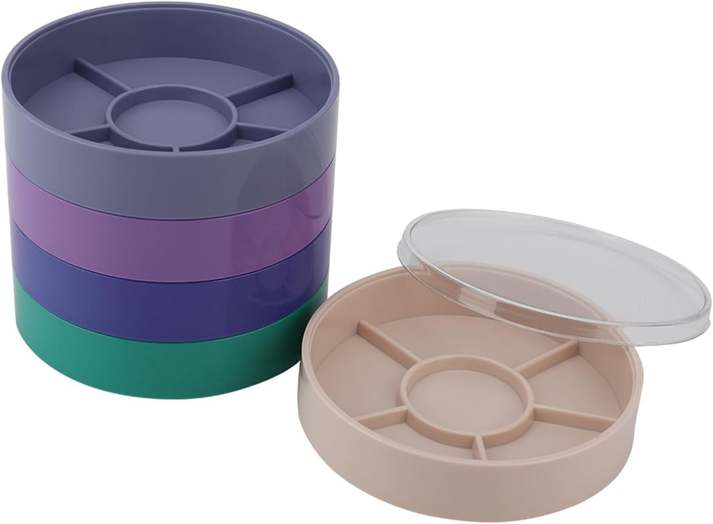 5 Layer Watch Parts Storage Box, Plastic Tray Watchmaker Repair Tool Container for Screw Component Movement Hardware Part (Round)  Redondo