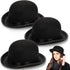 3 Pack Bowler Hat, 23" C Black Derby Felt Bolivian Costume Hat Accessories, Victorian Dress Up for Men and Women, Adults 