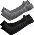 2 Packs Long Fingerless Gloves, Wool Blended Knitted Arm Warmers, Stretchy Over-elbow Length Sleeves for Women Fashion, Cosplay Accessories, Black and Gray 