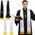 1 Pack Wedding Reversible Stole with Tassels, 75 Inch Clergy Mass Stoles Cross, White Embroidered Priest Sash Stole, Pastor Shawl for Officiant Robe Cassock 