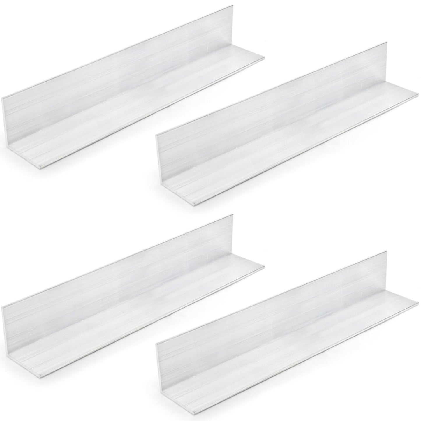 4 Pack Aluminum Angle 6061, 2" x 2"x 1/8" Stock, Bars 12" Length, 90-Degree Angled Extrusion, T5 Temper Mill for Moulding Structural Construction 