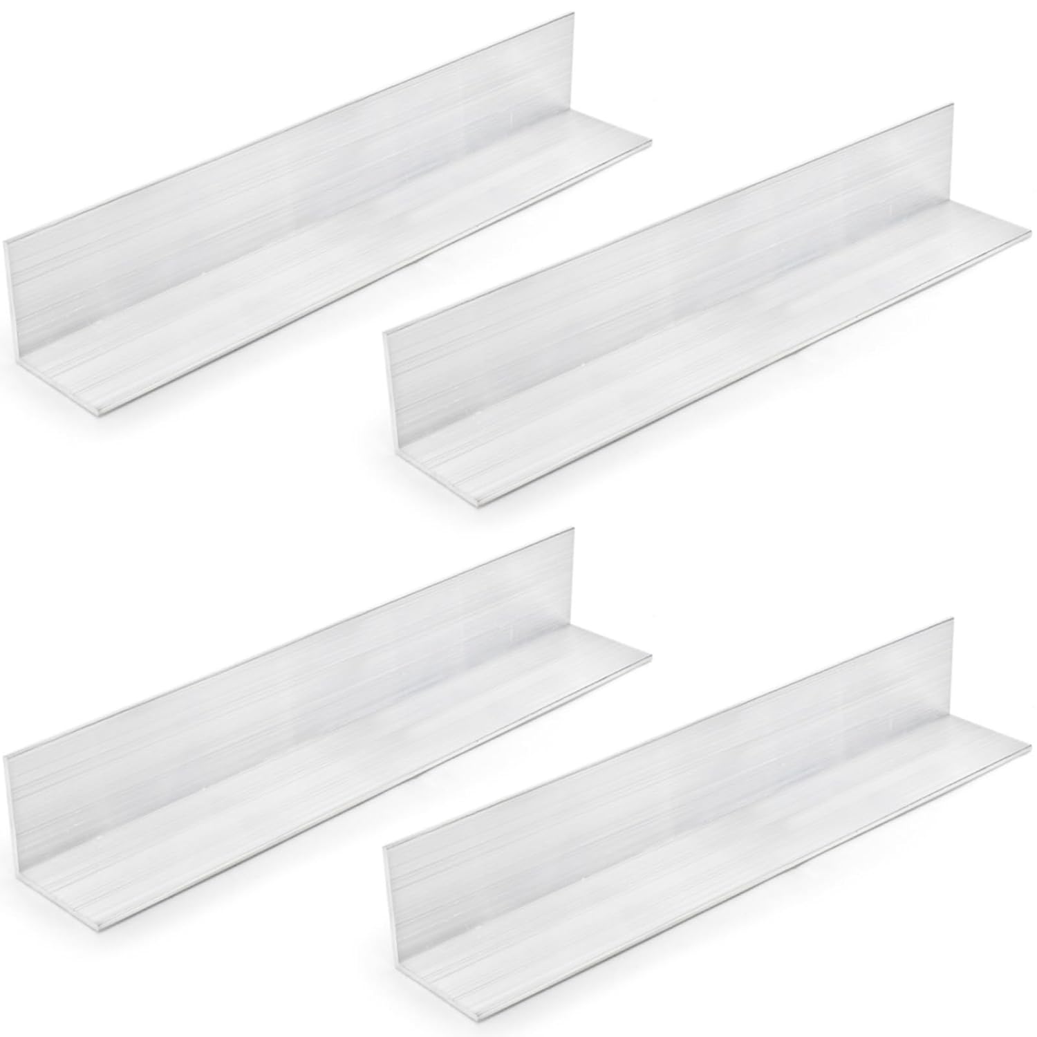 4 Pack Aluminum Angle 6061, 2" x 2"x 1/8" Stock, Bars 12" Length, 90-Degree Angled Extrusion, T5 Temper Mill for Moulding Structural Construction 