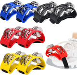 8 Packs Foot Tambourine for Adult, Drums with Elastic Strap, Percussion Shakers Steel Jingle Bells, Musical Instrument Guitar Cajon Banjo Playing 