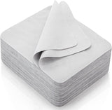 100 Pack Microfiber Glasses Cleaning Cloth, Ultra Soft Eyeglasses Wipe Suede, Washable Cleaner for Lens, Screens, Cameras, Phones, Electronics (7×6 Inch, Gray) 