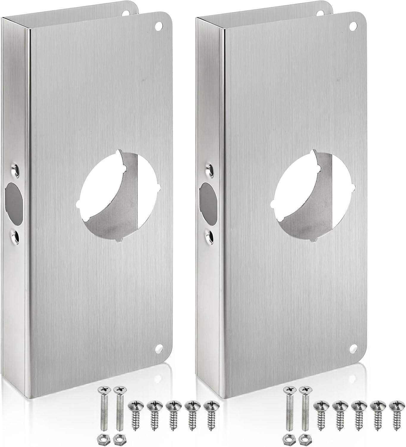 2 Pack Door Reinforcement Plates, Stainless Steel Lock and Reinforcer, Repair Plate for Exterior Door, Jamb Plates Security, 1-3/8"x 9" Front Entry Bedroom Home 