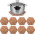 8 Pack Bamboo Trivet Mat, Hot Plate Pad, Heat Resistant Table Counter Protector, Coaster for Tea Coffee Pot Plates Pans Bowls, Festive Design Décor, Kitchen Gift Idea 
