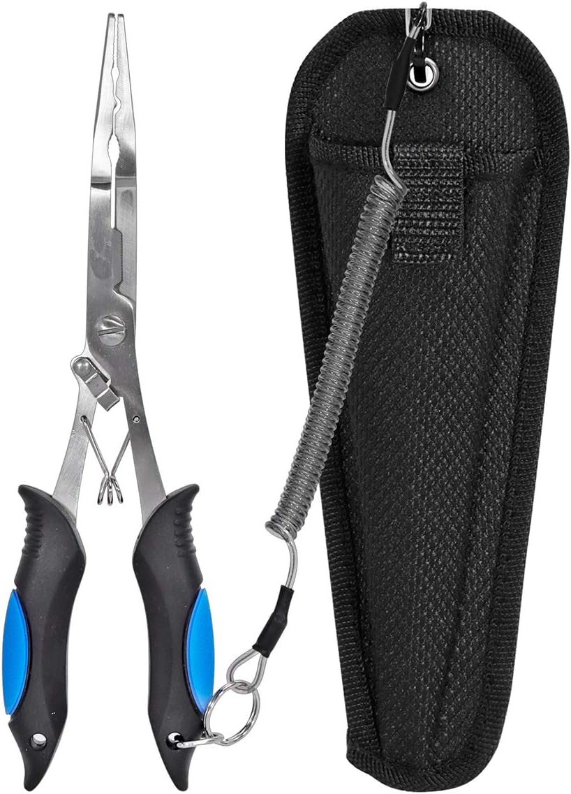 Vishaaktang - Hook Remover - Stainless Steel - Long Nose Hook Remover - With Sheath and Lanyard - Suitable for Line Clippers