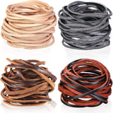 Cowhide rope - 4 rolls - 3mm - 5 meters - Real leather rope - Natural edge strip - Braided rope - Leather strip - DIY jewelry accessories - Braided bracelet - Handbag - 4 colours