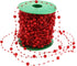 Artificial pearl beads necklace - Pearl beads - Suitable for light blue weddings, bridal bouquets, DIY crafts, table decorations, Christmas decorations - Bright red - 60 meters