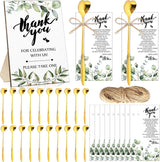 Party gifts - Wedding - Tea strainers - 25 pieces - Heart-shaped spoons - Stainless steel - Coffee and dessert spoons - Green plants for weddings - Thank you tape and string